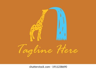 giraffe spray water logo made and cartoonist   solid  more adaptive   suitable for general companies  not complex  easy to see    easy to apply and any media