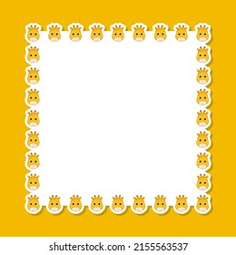 Giraffe with square frame for banner, poster, and greeting card
