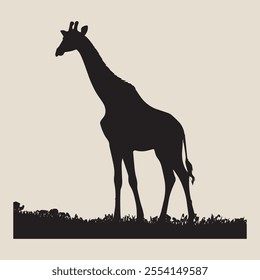 a giraffe is standing  vector