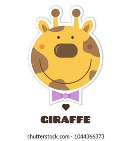 Giraffe. Sticker. Vector illustration.