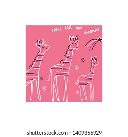 giraffe with stripes lines illustration-vector