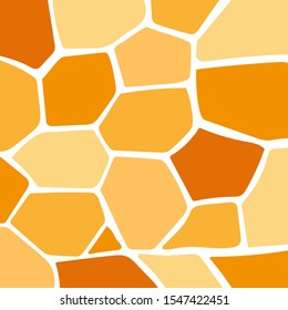Giraffe style vector background in orange palette; colorful kaleidoscope of cute polygons.