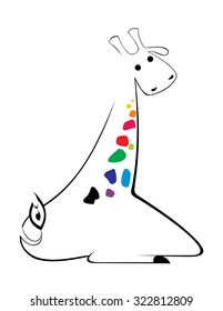 Giraffe stylization, vector illustration