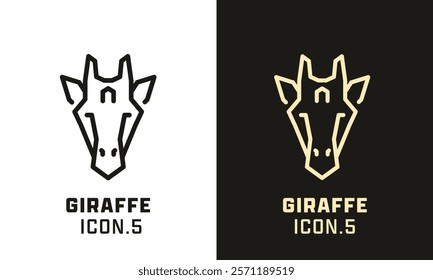 Giraffe stylized head geometric line icon