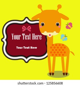 giraffe with text