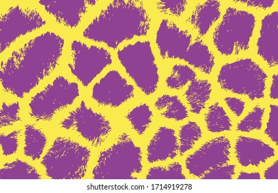 giraffe texture pattern yellow purple print