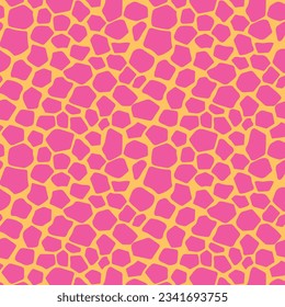 Giraffe texture, pink seamless pattern. Vector