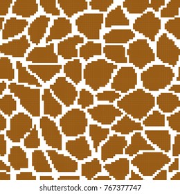 Giraffe texture in pixels. Vector background