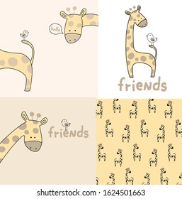 GIRAFFE THEME COVERS FOR BABY CLOTHES
