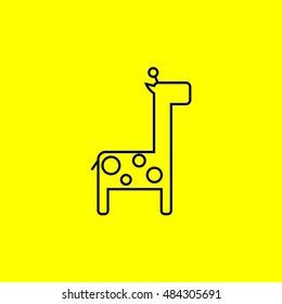  Giraffe thin line icon design. zoo animal vector illustration
