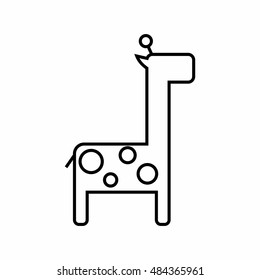 giraffe  thin line icon design. zoo animal vector illustration