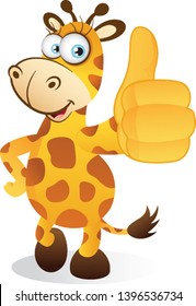 Giraffe with Thumbs up gesture