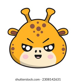 Giraffe Unamused Face Sticker Emoticon Head vector