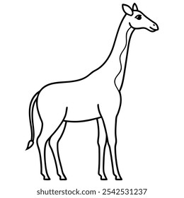 the giraffe vector art illustration