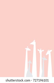 giraffe vector background design on pink