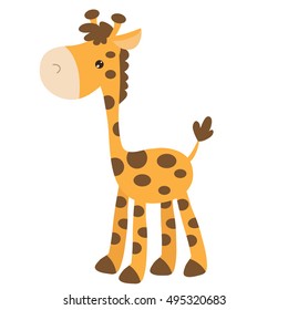 Giraffe vector cartoon illustration