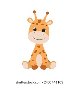 Giraffe vector cartoon illustration. Cute giraffe isolated on white background. African wildlife animal vector illustration icon eps