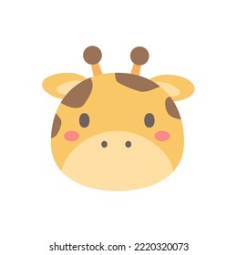 Giraffe vector. cute animal face design for kids