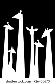 giraffe vector design isolated. Set 4