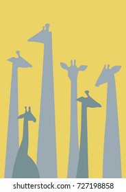 giraffe vector design on yellow background 