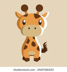 Giraffe vector with detailed illustration of light and shadow