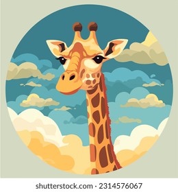 Giraffe Vector flat illustration art