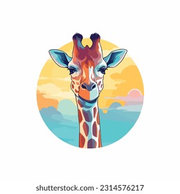 Giraffe Vector flat illustration art