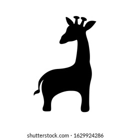 Giraffe vector icon. Black on white illustration