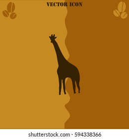 Giraffe vector  icon. Coffee symbol background.