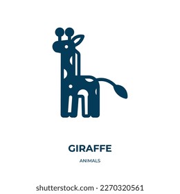 giraffe vector icon. giraffe, mammal, zoo filled icons from flat animals concept. Isolated black glyph icon, vector illustration symbol element for web design and mobile apps