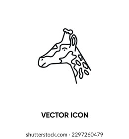 Giraffe vector icon . Modern, simple flat vector illustration for website or mobile app.Animal or zoo symbol, logo illustration. Pixel perfect vector graphics