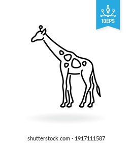 Giraffe vector icon. Wild animal outline symbol. African savannah fauna.