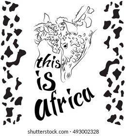 Giraffe. Vector Illustration. 