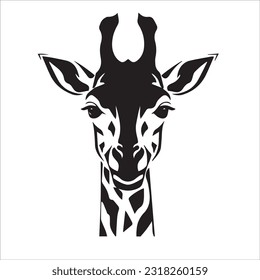 giraffe vector illustration black and white design 
