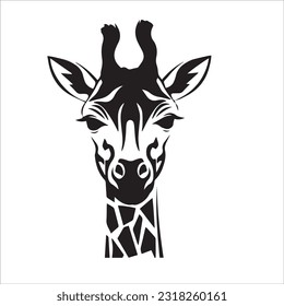 giraffe vector illustration black and white design 