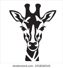 giraffe vector illustration black and white design 