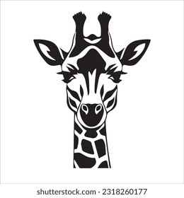 giraffe vector illustration black and white design 
