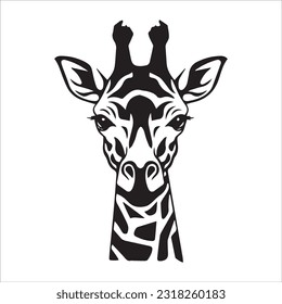 giraffe vector illustration black and white design 