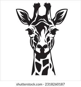 giraffe vector illustration black and white design 