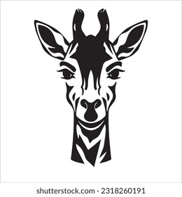 giraffe vector illustration black and white design 
