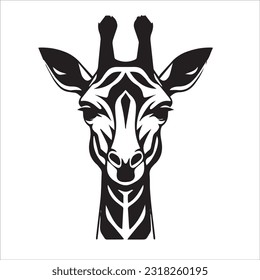 Giraffe, Vektorgrafik, schwarz-weißes Design 