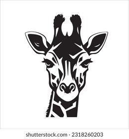 giraffe vector illustration black and white design 