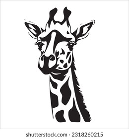giraffe vector illustration black and white design 