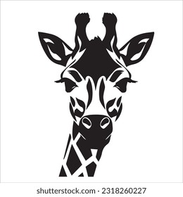 giraffe vector illustration black and white design 