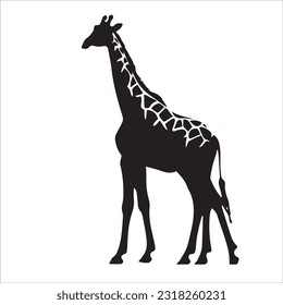 giraffe vector illustration black and white design 
