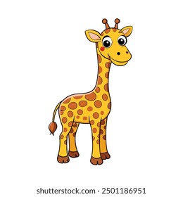Giraffe Vector Illustration - Cartoon, Clipart, and Line Art Design