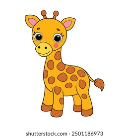 Giraffe Vector Illustration - Cartoon, Clipart, and Line Art Design