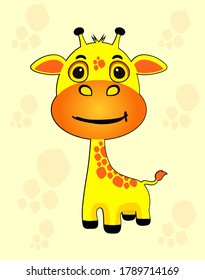 Giraffe vector illustration.  Cartoon wild animals