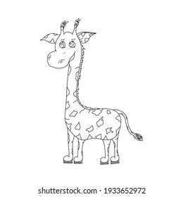 Giraffe. Vector illustration for children on a white background. The concept for children print. Use for t-shirt template, surface design, kids wear, baby shower.