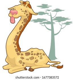 ilustración vectorial de jirafa, vectores animales lindos.